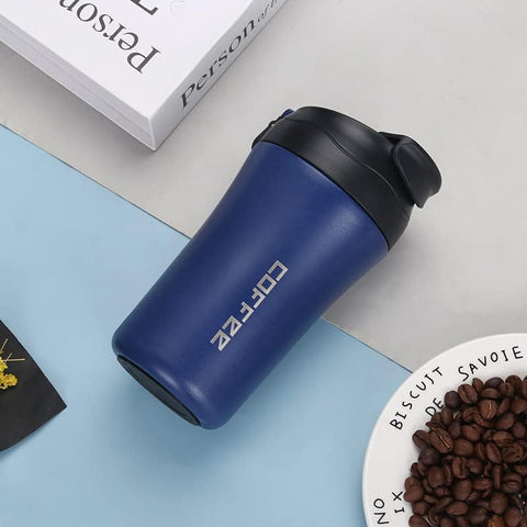 Double Stainless Steel Coffee Thermos Mug With Straw - Needs Store