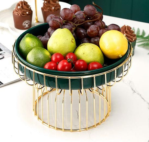 European Style Ceramic Fruit Bowl | Candy Salad Plate | Snack Basket Decoration - Needs Store