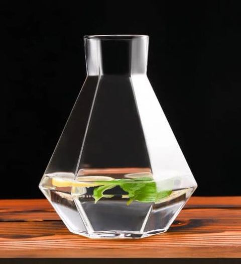 Geometric Glass Water Carafe and Glassware Set - Deep Gray - Needs Store