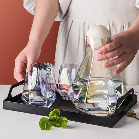 Glass Japanese Water Carafe and Glassware Set - Rainbow - Needs Store