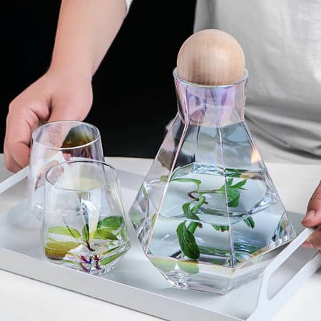 Glass Japanese Water Carafe and Glassware Set - Rainbow - Needs Store