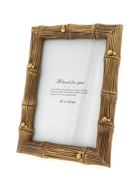 Golden Bamboo Picture Frame (10 * 15 cm)- Home/Living/Bedroom decor - Needs Store