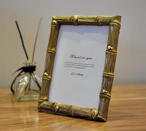 Golden Bamboo Picture Frame (13 * 18 cm)- Home/Living/Bedroom decor - Needs Store