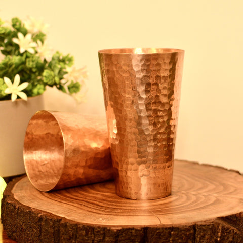 Hammered Copper Glass/Tumbler - Copper Glass in Pakistan - Capacity (450ml) - Needs Store