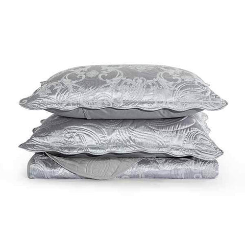 Jacquard Quilted Bedspread Set - Gray (King Size) - Needs Store