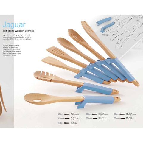 J&T Jaguar Self Stand Wooden Cooking Utensils Set (SK-1006) - Needs Store