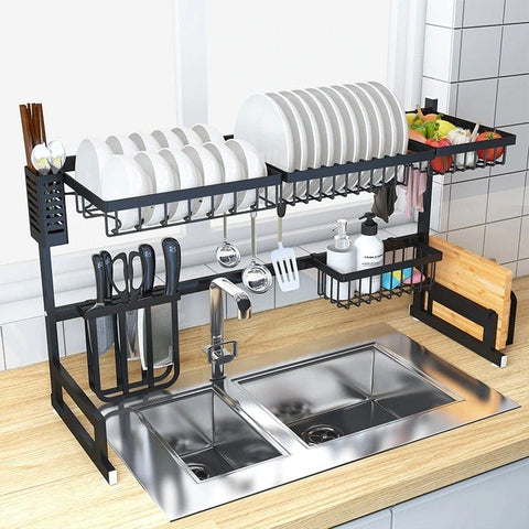Multifunction Over Sink Dish Drying Rack - Kitchen Utensils Holder - Needs Store
