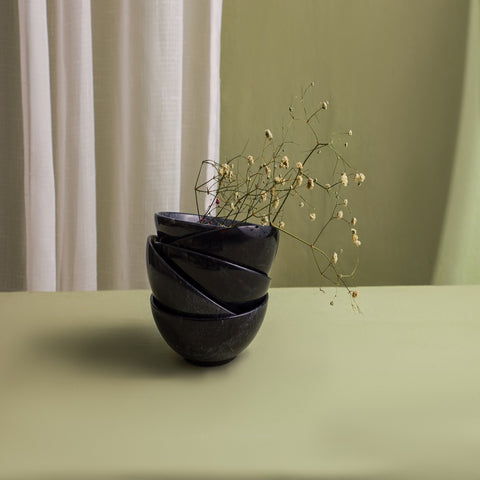 Black Dune Marble Bowl -Serving / Decor Small