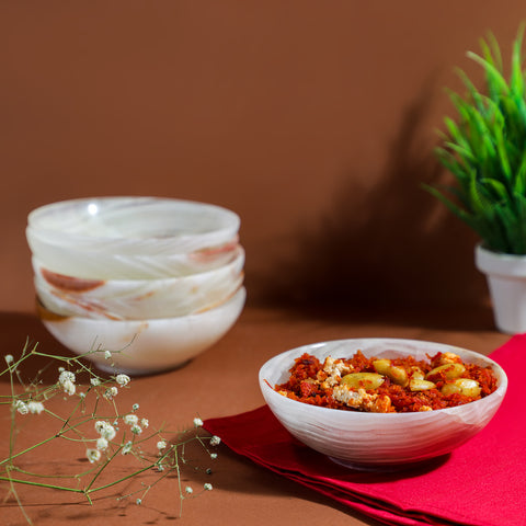 Onyx Marble Serving Bowl (Small)– Natural Tones & Pattern