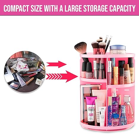 Smart 360-degree Rotating Makeup Organizer