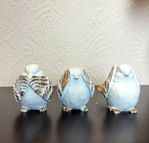 Gold Tone Bird Figurine - Set of 3