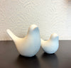 White Glossy Ceramic Bird Figurines - 2 PCs