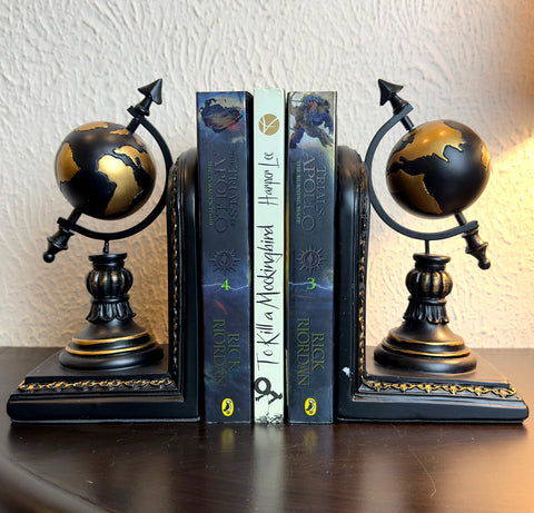 Rustic World Globe Book Ends