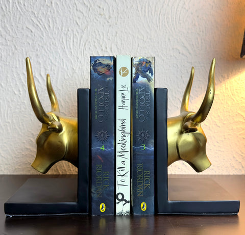 Bull Head Bookends