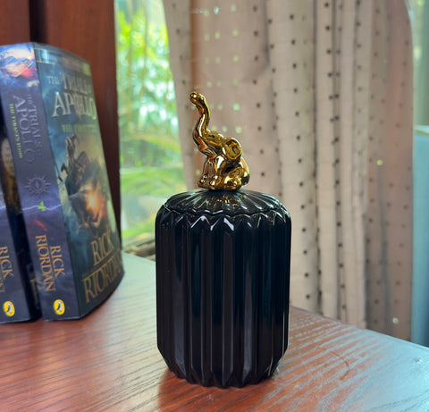 Black Ceramic Candy Jar