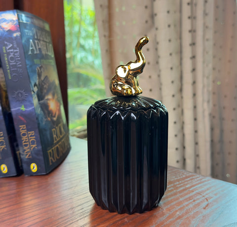 Black Ceramic Candy Jar