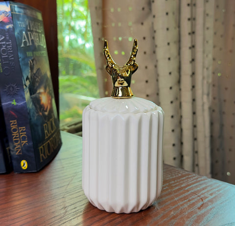 White Ceramic Candy Jar