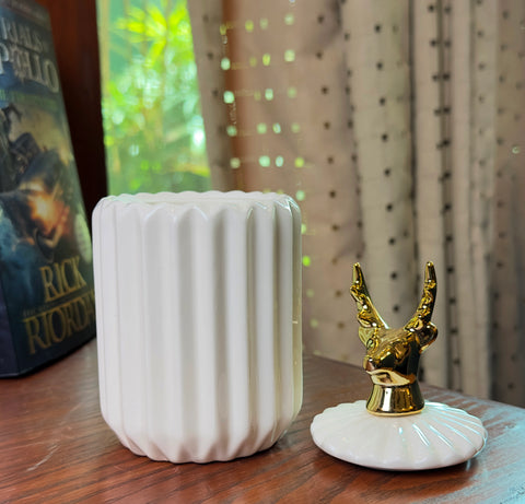 White Ceramic Candy Jar