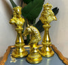 Golden Chess King, Queen And Knight Figurine Set - 3 PCs