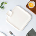 White Square Platter With Sauce Compartment