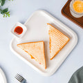 White Square Platter With Sauce Compartment