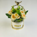 Elegant Planter Pot With Sparrow - White