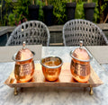 Copper Sauce Bowls With Platter