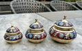 Colourful Pattern Brass Candy Jars - Set of 3