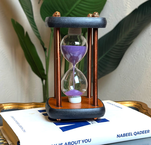 Hourglass with Purple Sand