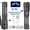 Torch Light - High Power XHP100 Led Flashlight Rechargeable 4 Core