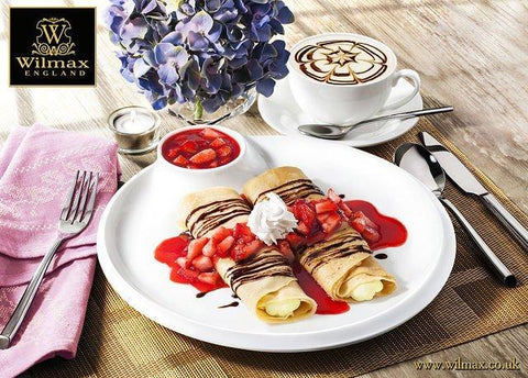 White Round Platter With Sauce Compartment