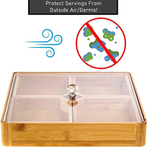 Bamboo Appetizer Serving Tray, Party Nut and Candy Platter