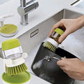 Liquid Soap Dispenser Palm Brush with Storage Stand