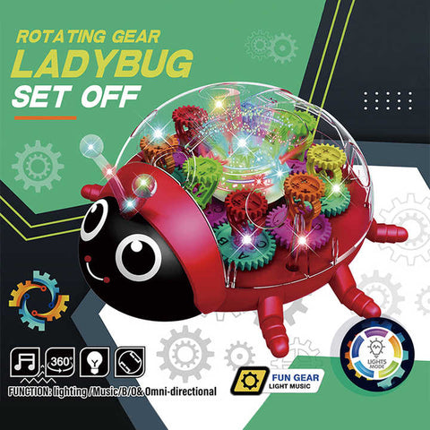 Rotating Gear Lady Bug With Lights and Music