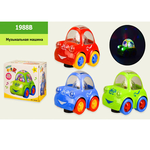 Bump and Go Funny Car with 3D Lights & Music for Kids
