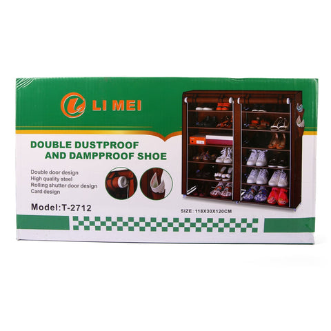 Steel and Fabric Multi-Purpose Shoe Rack with Cover, 12 Shelf