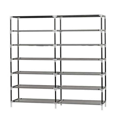 Steel and Fabric Multi-Purpose Shoe Rack with Cover, 12 Shelf