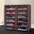Steel and Fabric Multi-Purpose Shoe Rack with Cover, 12 Shelf