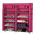 Steel and Fabric Multi-Purpose Shoe Rack with Cover, 12 Shelf