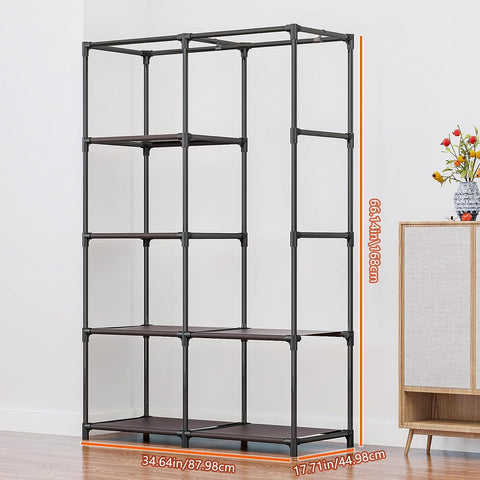 Wardrobe Storage Closet, Portable Clothes Standing Shelves Organizer