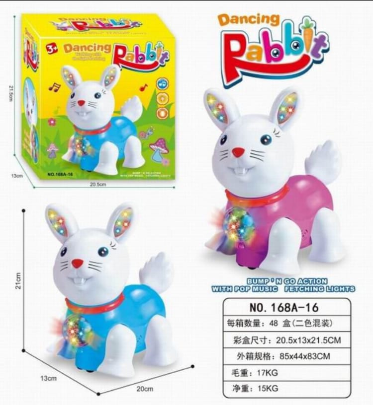Dancing Rabbit Walking With The Light Flashing And Music - Needs Store