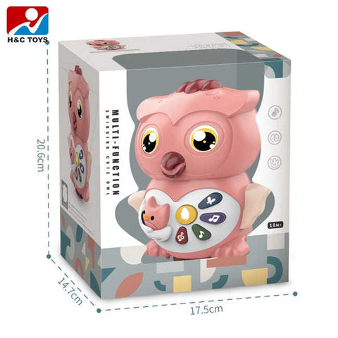 Multi-function education swinging cartoon electronic owl plastic toy for kids