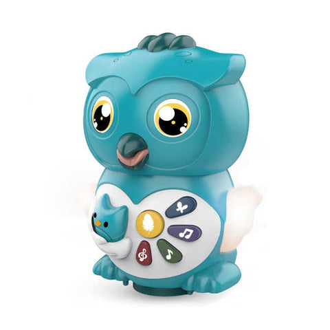 Multi-function education swinging cartoon electronic owl plastic toy for kids