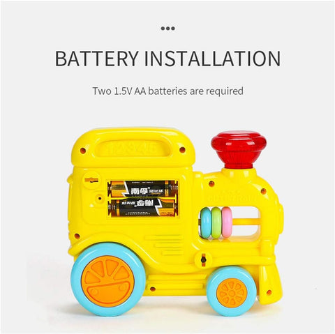 Baby Educational Toy Train,Push and Go Train Musical Toy Train with Light