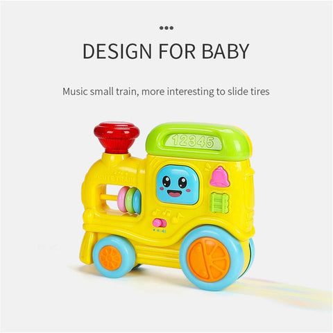 Baby Educational Toy Train,Push and Go Train Musical Toy Train with Light