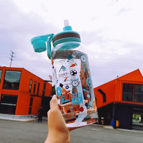 Transparent Glass Water Bottle