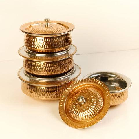Copper Handi Set- 4 Pcs