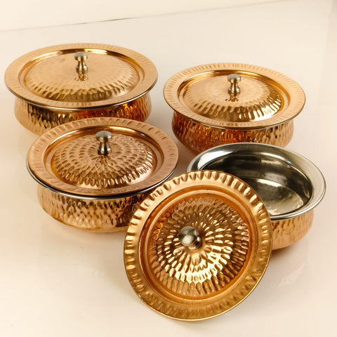 Copper Handi Set- 4 Pcs