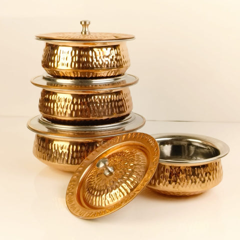 Copper Handi Set- 4 Pcs