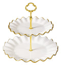 2-Tier Platter With Gold & Silver Edges